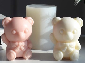 Molde silicona oso grande con moño